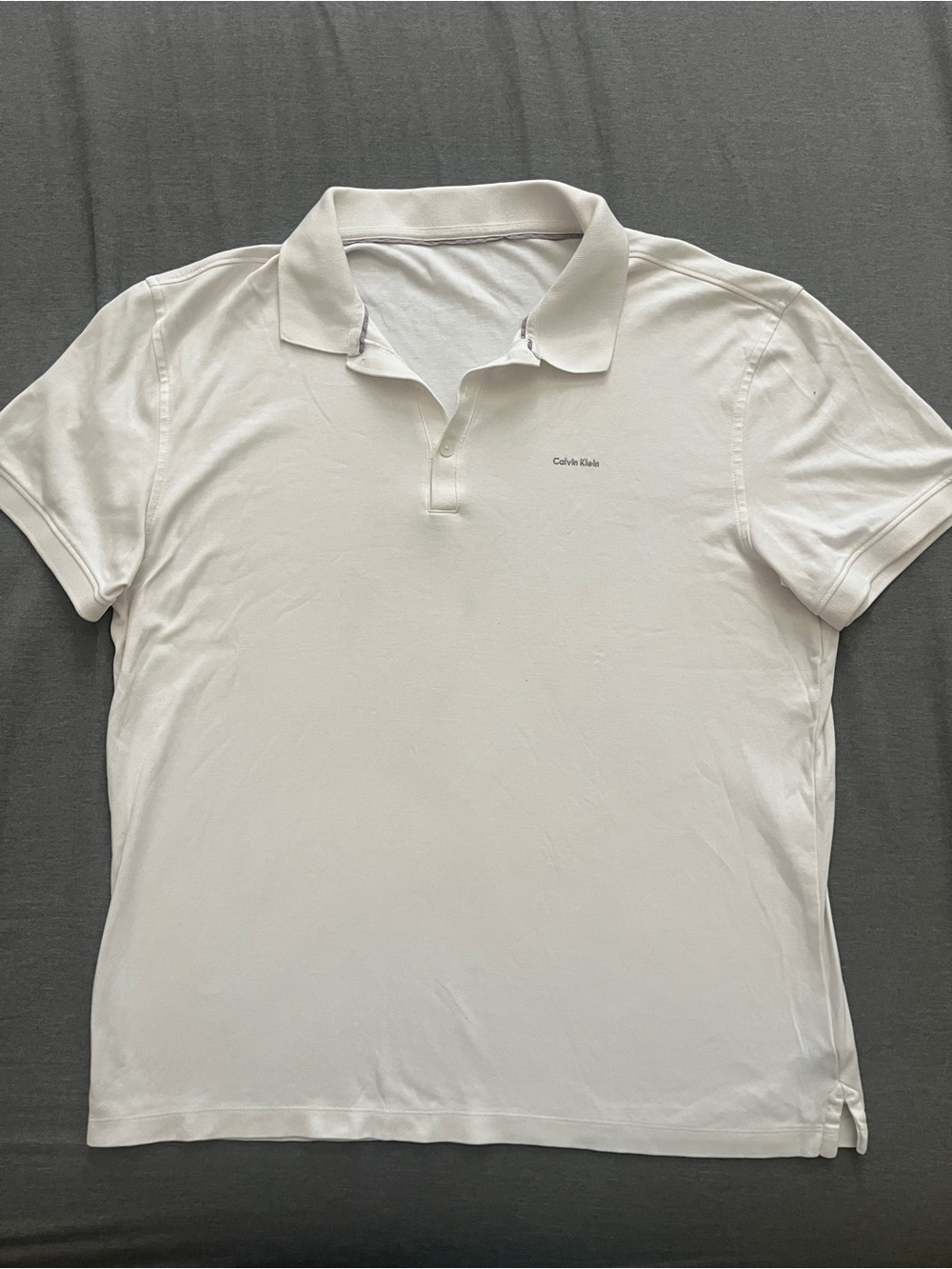 Calvin Klein Men's Classic White Polo with Subtle Logo